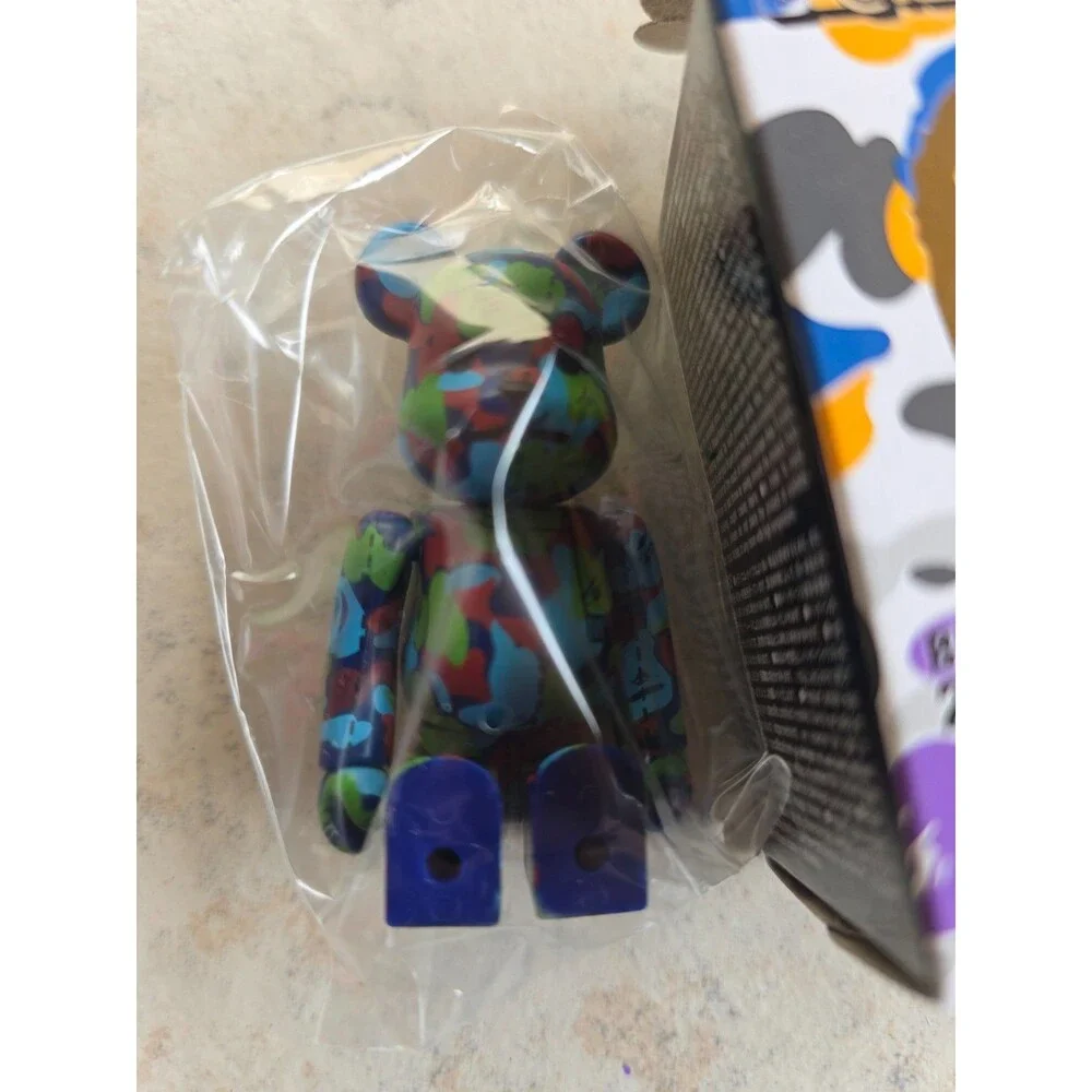 BE@RBRICK BAPE Camo 28th Anniversary #1 100% Green Red Blue Sealed Bearbrick